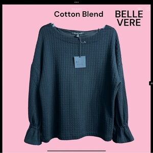 Belle Vere (NWT) black Long Sleeve Knit Top Size Medium